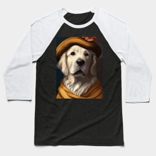 Golden Retriever in a floral hat Baseball T-Shirt